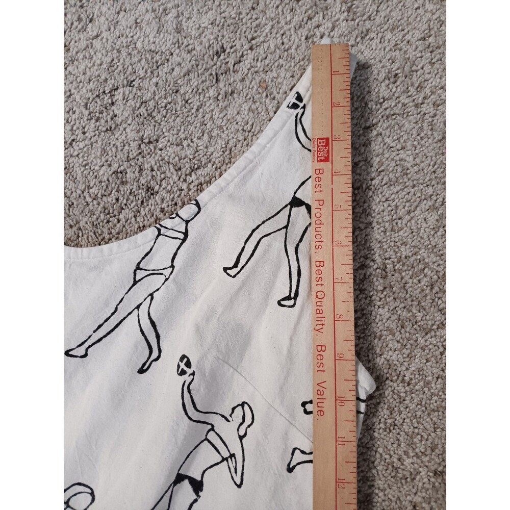 PO-EM The Demi Tank Sundress Sz. Lg. Cotton Villa Block Print Pockets Oversized - Picture 8 of 11